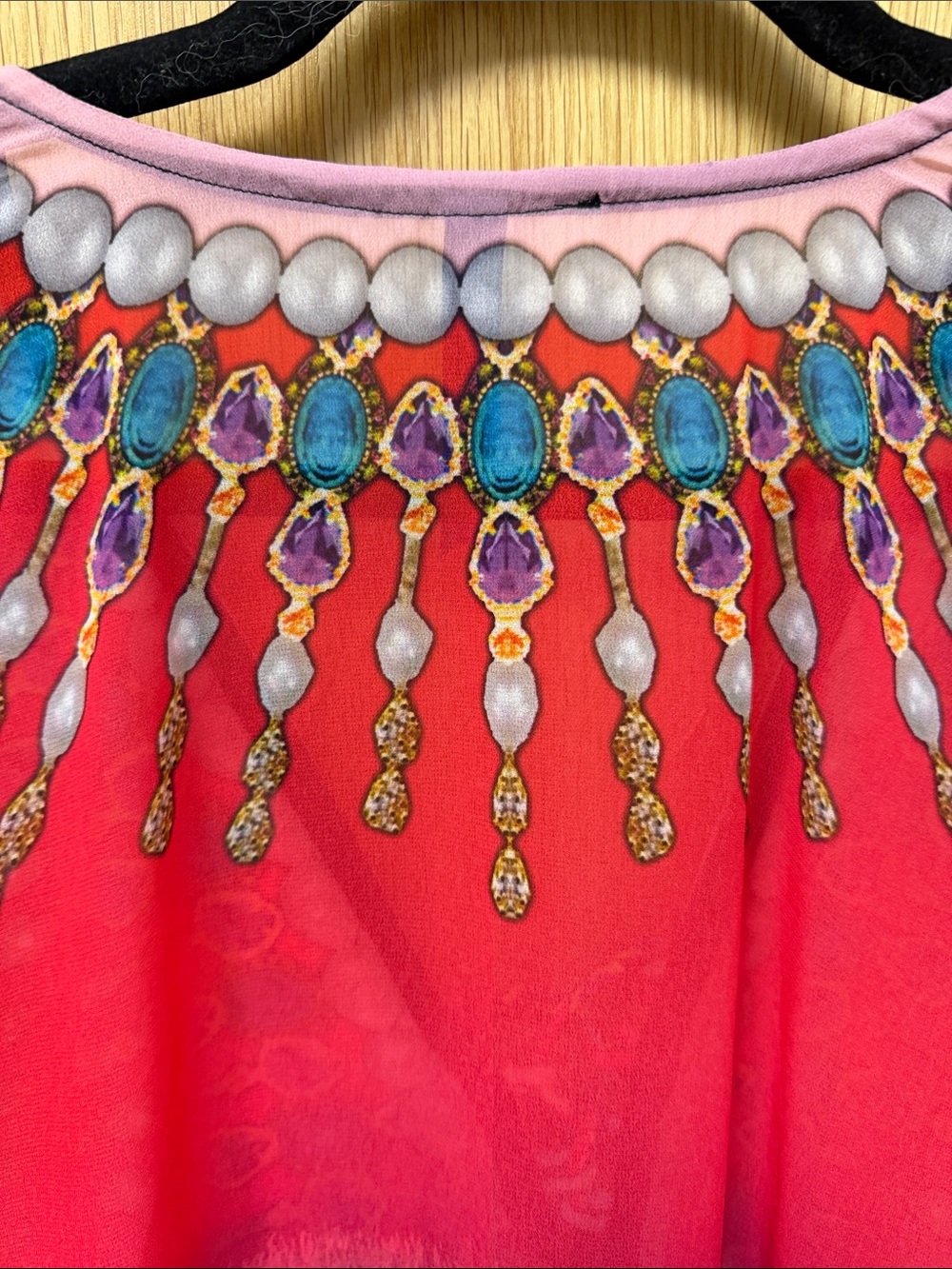 White Mark Pink to Blue Ombre Tunic with Rhinestones - Picture 4 of 7